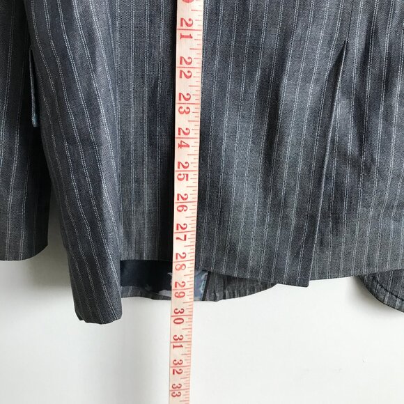 Ted Baker Linen Blazer Jackey Gray Stripe Mens 4 - Picture 7 of 11